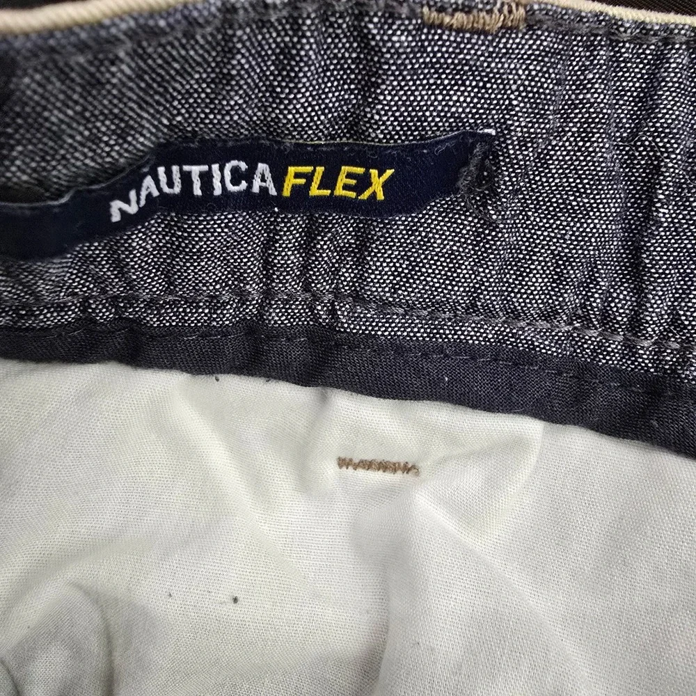 Nautica Mens 40W Classic Fit Khaki Chino Shorts Stretch Cotton Tan Flex Summer